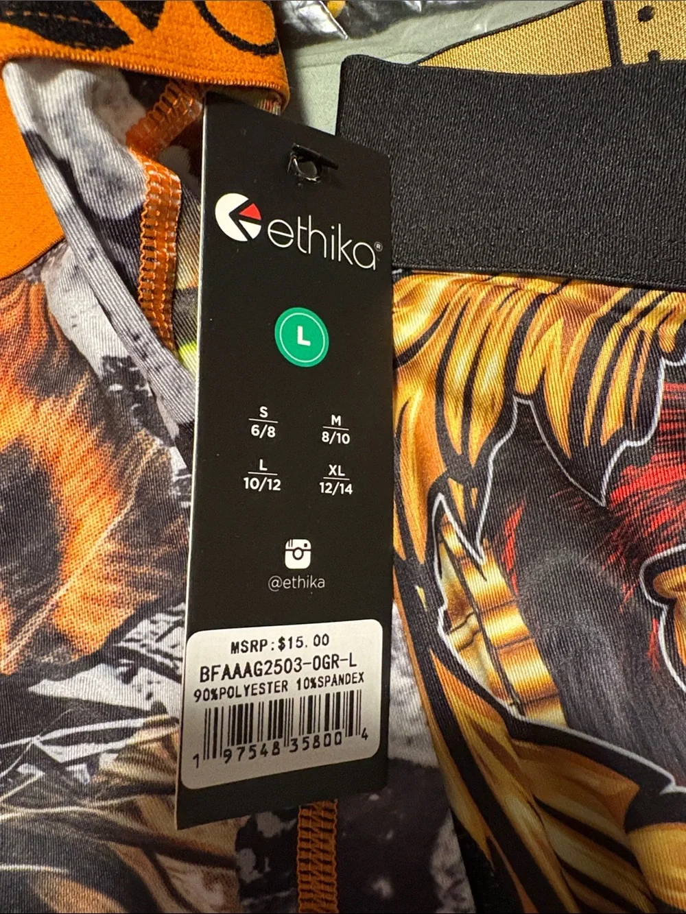 ethika Boy’ Graphic Boxer Briefs - Youth Large Four Pairs Total